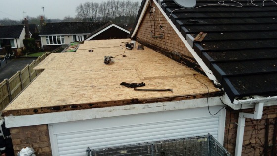 Boarding flat roof 