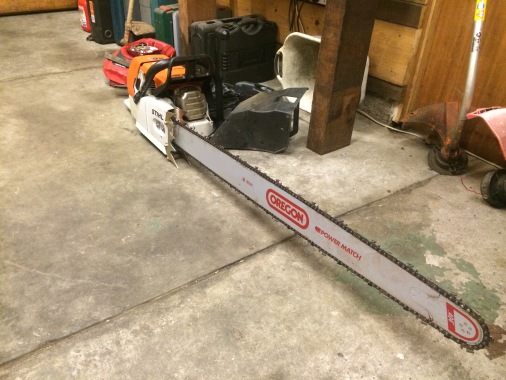 A Stihl MS880 chainsaw that was rebuilt.