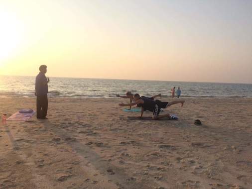 Sun set Yoga class