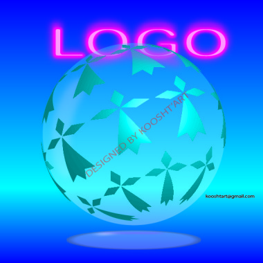 Une possibilité de logo : une sphère d'hermines et un texte effet néon. Tout est possible, mais le mieux est de nous concerter pour ajuster au mieux votre communication à votre image.