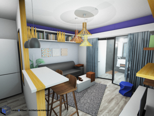Espace vie d'un studio parisien 2