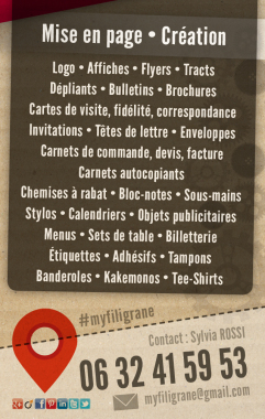Carte de visite Filigrane -  Verso