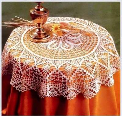 Mantel tejido a crochet