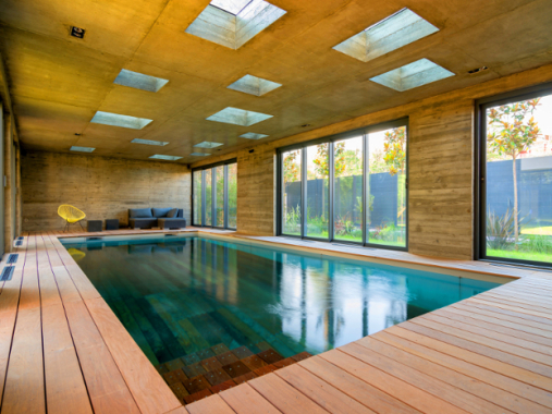 Aqua system™ Trophée d'Or de la Fédération Française des Pisciniers - Fond Mobile Bois - Ouverte