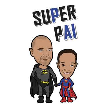 Caricatura Dia dos Pais - Herói