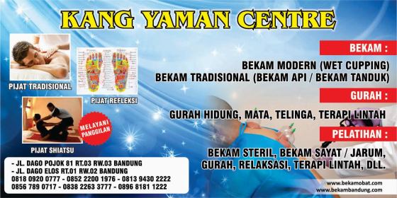 layanan : gurah hidung , gurah mata , bekam , bekam sayat , bekam api , bekam modern , pijat refleksi , pijat traditional , terapi lintah dan pelatihan ( bersertifikat ) 081809200777
