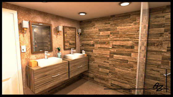 Salle de bain. Maison familiale à Arnage