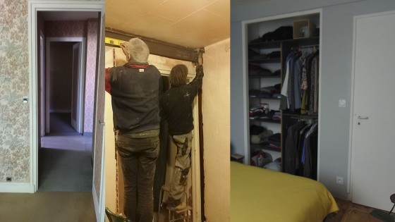 Reenfort d'ouverture (IPE) en acier et ouverture d'un closet.