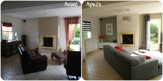 Changement du mobilier et des couleurs d'un salon
