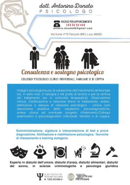 Volantino studio di Psicologia Dott. Antonino Donato