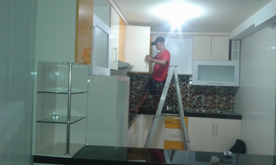 contoh progress kitchen set harga mulai 1.6jt/m1