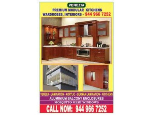 VENEZIA MODULAR KITCHENS &  HOME INTERIORS -  Call 09400490326 / 09449667252 - BEST Provider for :-  Premium ALUMINIUM MODULAR KITCHEN & HOME INTERIORS - FALSE CEILING works - WALL PAPER,   FABER DEALER , KAFF DEALER , HOME INTERIORS, MOSUITO MESH Frames , ALUMINIUM FABRICATION works- -

Specialized in Aluminium Modular Kitchens - Kerala & Bangalore 

Call      9400490326   VENEZIA KITCHENS & HOME INTERIORS

_________________________________________________________________

We are providers of Most needed services for NEW HOUSE OWNERS..

SERVICES Offered:-

1.  ALUMINIUM Modular Kitchen, Cupboards etc....Full HOME INTERIOR works.

2. FABER Chimney, KAFF Chimney & HOBS ( WHOLESALE PRICE..)

3.     WALL PAPER  - Starting from 70/- Onwards

       PVC CURTAIN BLINDS Dealer  - Starting from 180/- onwards

       CURTAINS - From 100/-  onwards...

4. BALCONY / UTILITY Covering with Aluminium & glass - Starting from 280/- Onwards

5. ALUMINIUM Fabrication Works - Cabinets / OFFICES Partitions ( LOW COST)

6.  MOSQUITO MESH Frames for windows

7. FALSE CEILING/ Gypsm works - From 65/- onwards

ALUMINIUM FABRICATION WORKER - BALCONY CLOSING / Utility colosing/ Sliding Door
