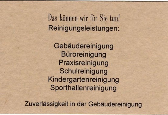 Visitenkarte Rückseite