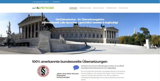 Webdesign für ein Dolmetscherbüro (derdolmetscher.at)