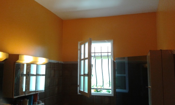 Peinture plafond et mûrs dans salle de bain
