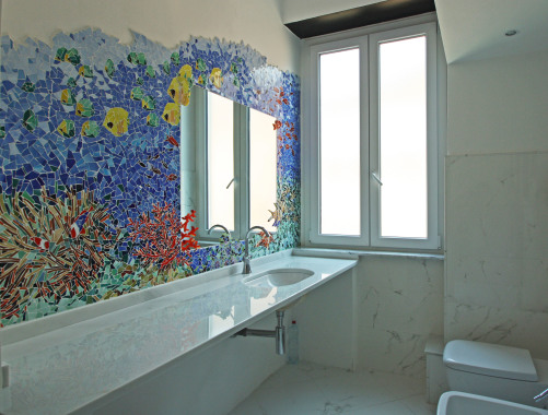Decorazione a parete in mosaico di vetro