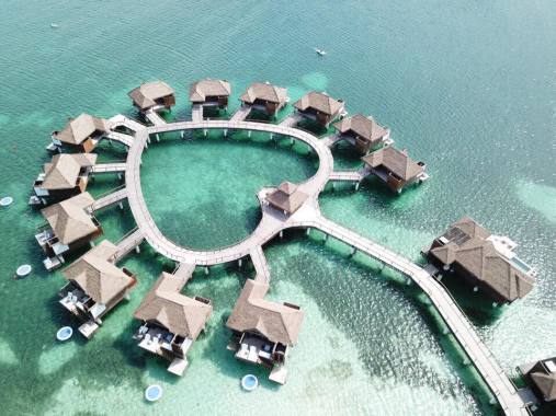 Over the water bungalows.