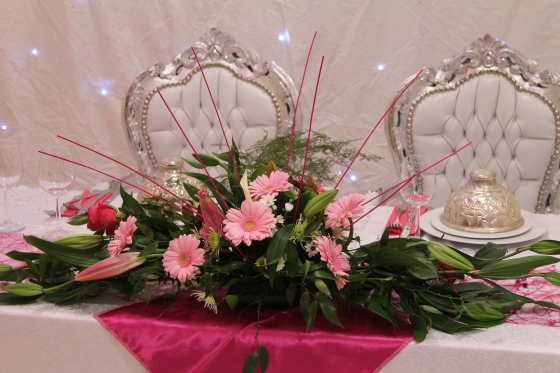 Décoration de tables des mariés