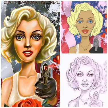 Retrato CARTOON Marylin