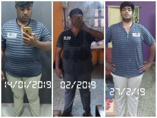 1 month transformation lost 10kgs from  123kgs from 113kgs