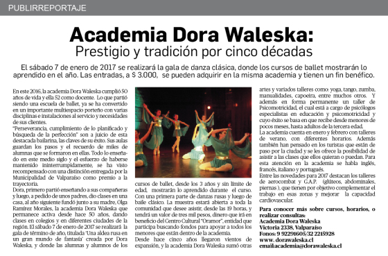 PUBLICADO EN REVISTA PANORAMAS DEL DIARIO EL MERCURIO DE VALPARAISO (31 DE DICIEMBRE 2016)
