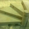 Escalier massif en pierre de Lacour
En atelier
