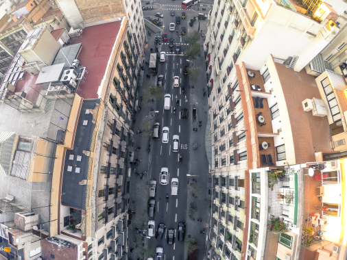 Fotografia Aerea tomada en Barcelona centro.