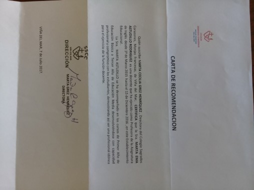 Carta de recomendación colegio