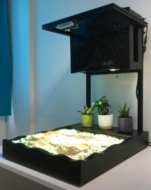 Wengé sculpté pour lumino thérapie 