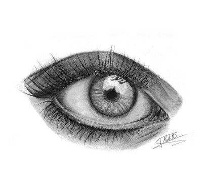 Ojo realizado a carboncillo