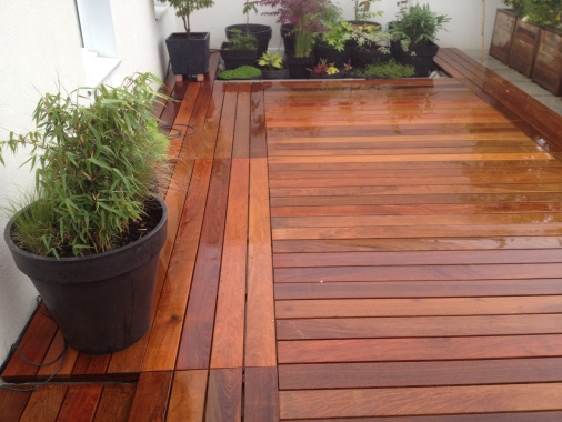 Toit terrasse en IPE, dernier étage 