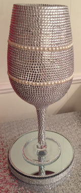 Beautiful decorated champagne glass