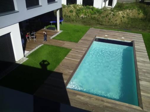 Terrasse de piscine en Ipé 