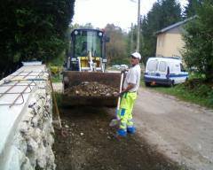 chantier clairvaux les lacs "hameaux de soyria"(39) rénovations mur en pierres sèches en bord de voirie