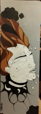 Acrilico e china su legno 125x43 cm-Personale