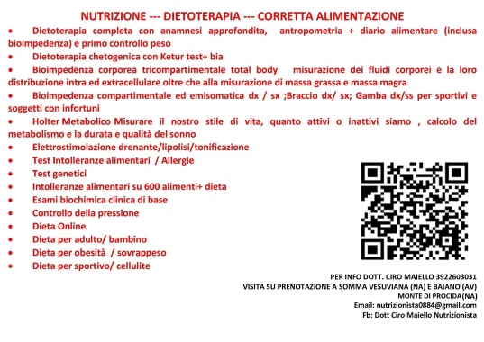 Ambulatorio di nutrizione, dietoterapia, corretta alimentazione.