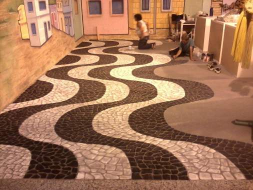 Pintura sobre carpete.