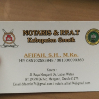 Notaris Afifah, S.H., M.Kn.