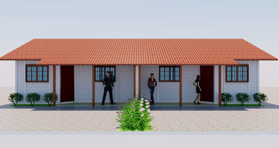 Residência para condomínio fechado. Casas geminadas.