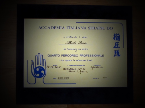 Attestato 4° Anno Shiatsu