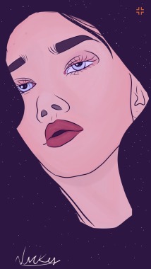 Ilustração de rosto LineArt. (2018)