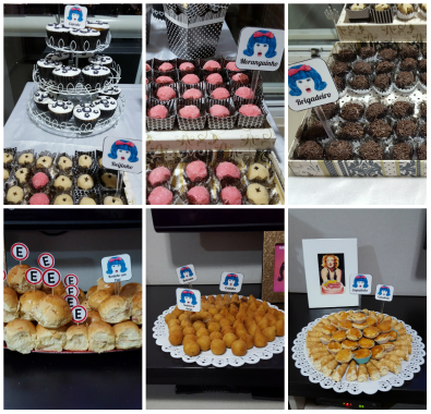 | Festa Retrô | Plaquinhas de comida