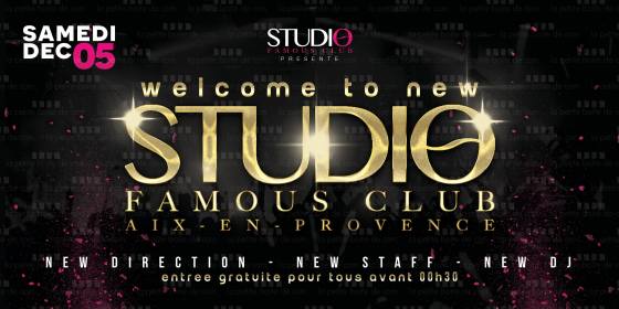 Flyer pour le club le Studio à l'occasion de l'ouverture