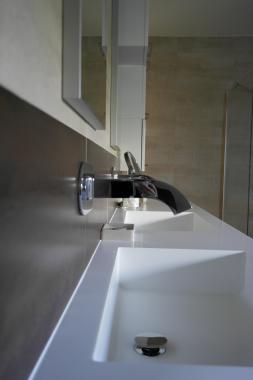 Salle de bain, plan double vasque Corian