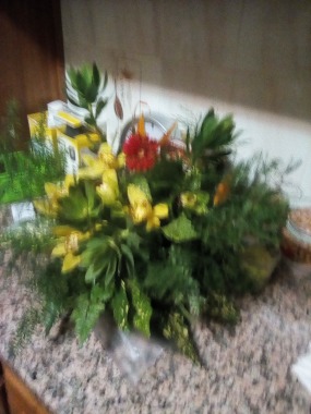 Feito de orquídeas com gerbera
