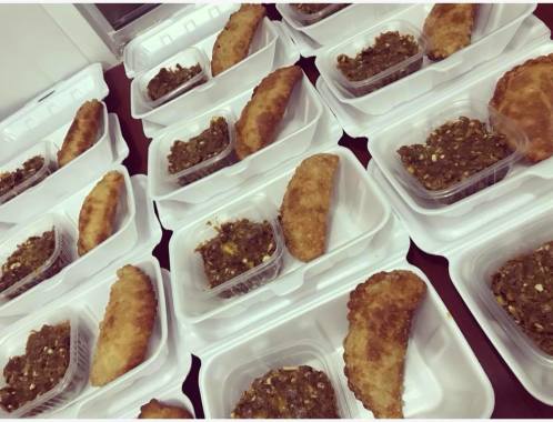 Masaco de plátano con empanada de queso