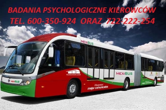 Psychotesty kierowców, operatorów, maszyn budowlanych i innych.