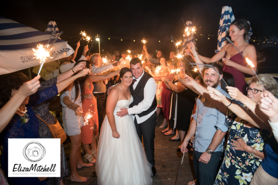 Sparkler send off photo.