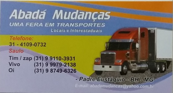 Abada Mudanças e seus respectivos meios de contato...