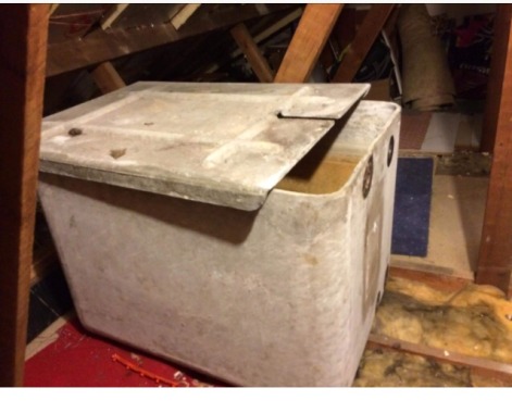 An Asbestos water tank we removed from a loft 
